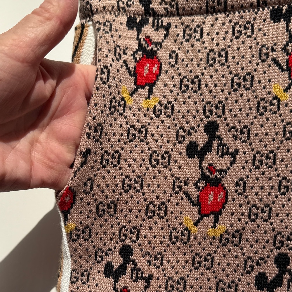 Mickey Mouse Gucci Design Tracker Pants Super Thick Warm Fabric Unmarked! XS/S - Picture 12 of 12
